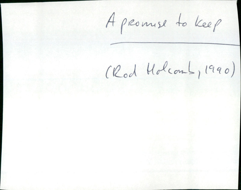 A Promise to Keep - Vintage Photograph