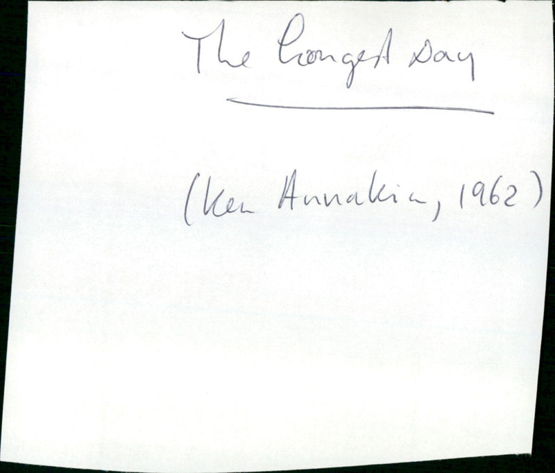 The Longest Day - Vintage Photograph