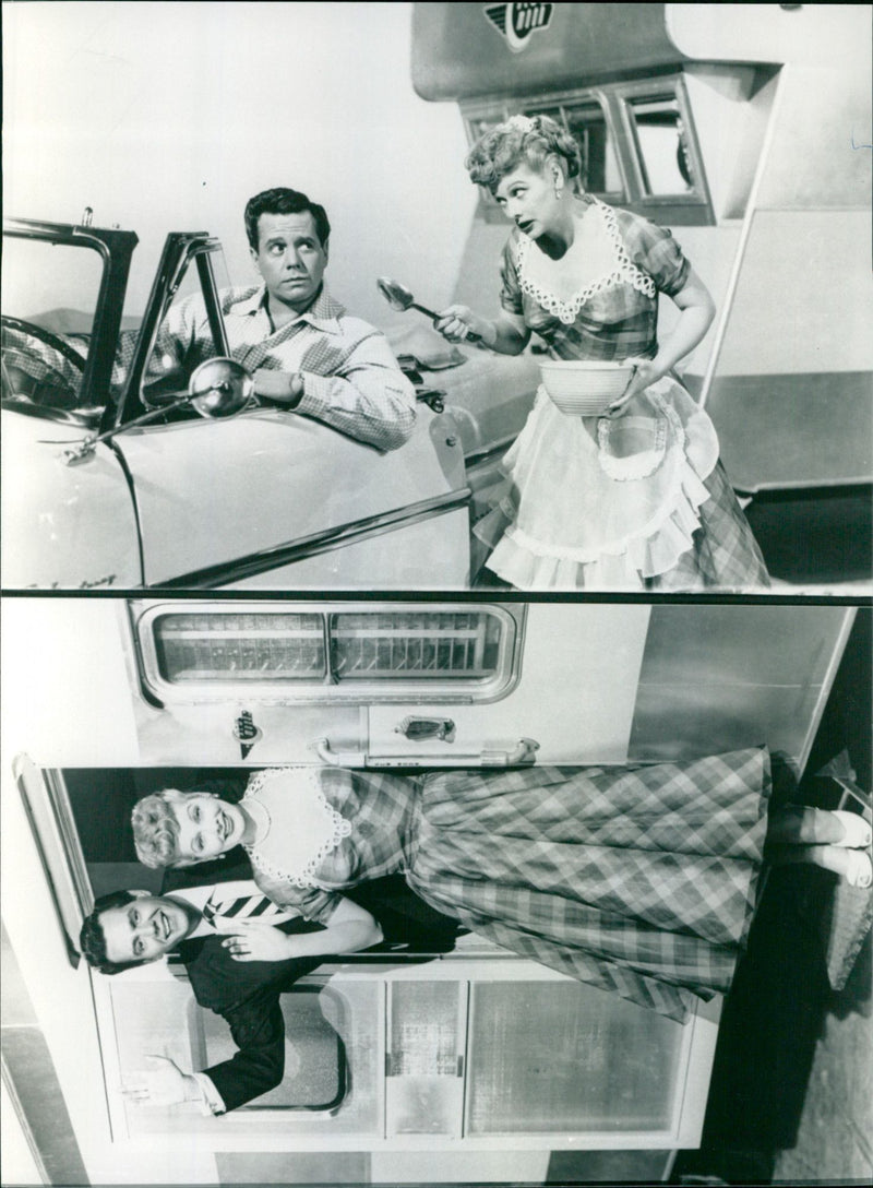 Desi Arnaz and Lucille Ball - The Long, Long Trailer - Vintage Photograph