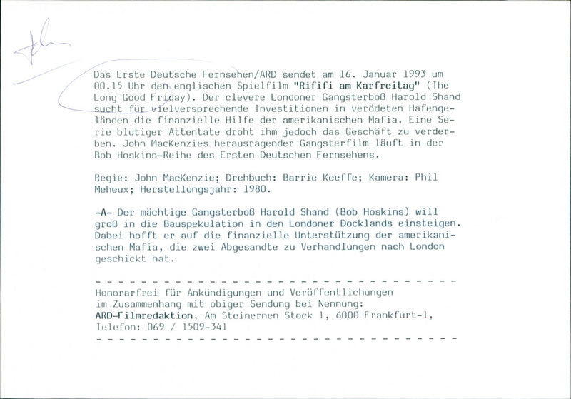 Bob Hoskins - The Long Good Friday - Vintage Photograph