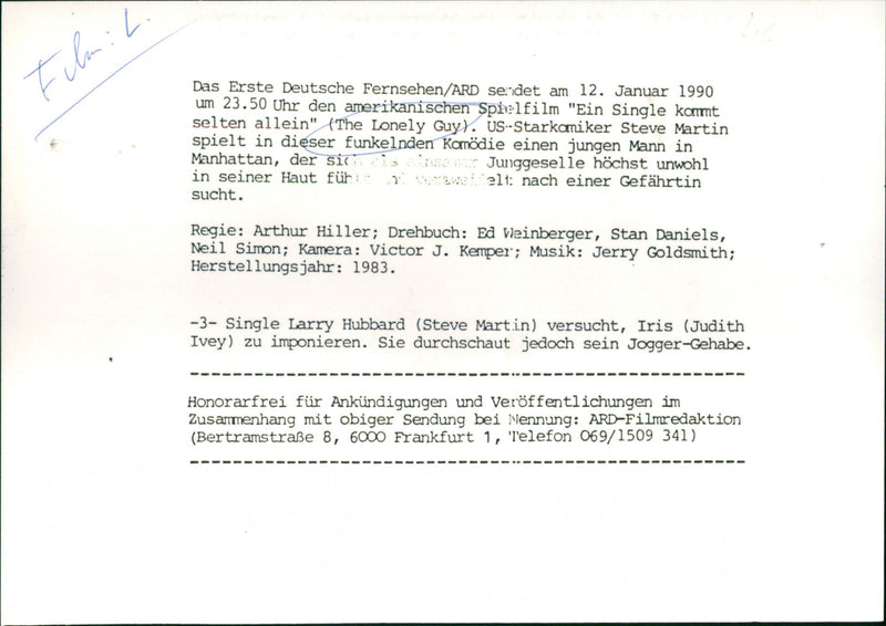 Steve Martin and Judith Ivey - The Lonely Guy - Vintage Photograph