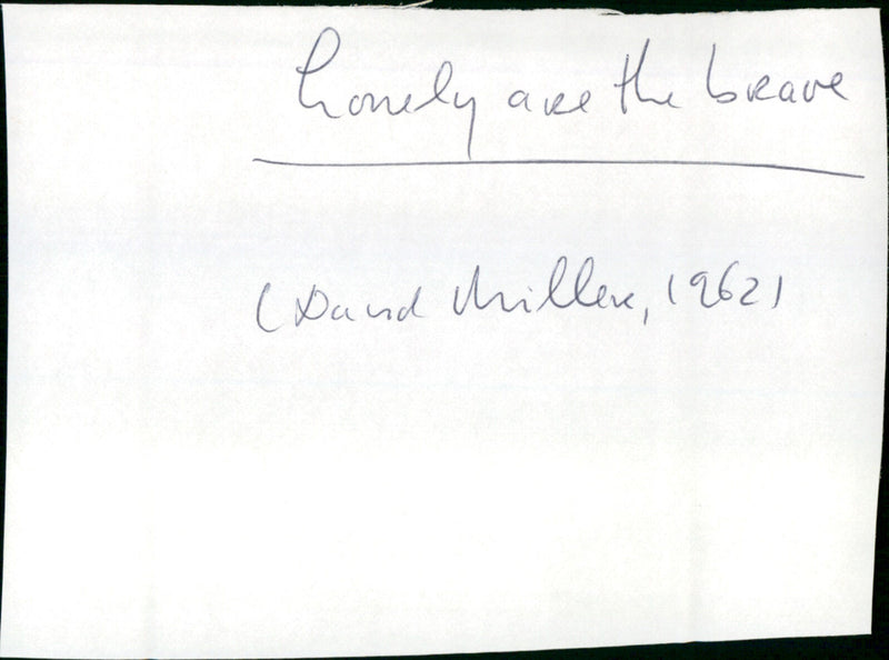 Lonely Are the Brave - Vintage Photograph