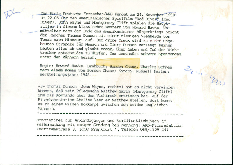 John Wayne and Montgomery Clift - Red River - Vintage Photograph