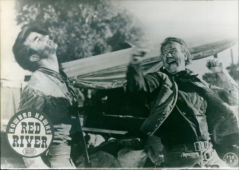 John Wayne and Montgomery Clift - Red River - Vintage Photograph