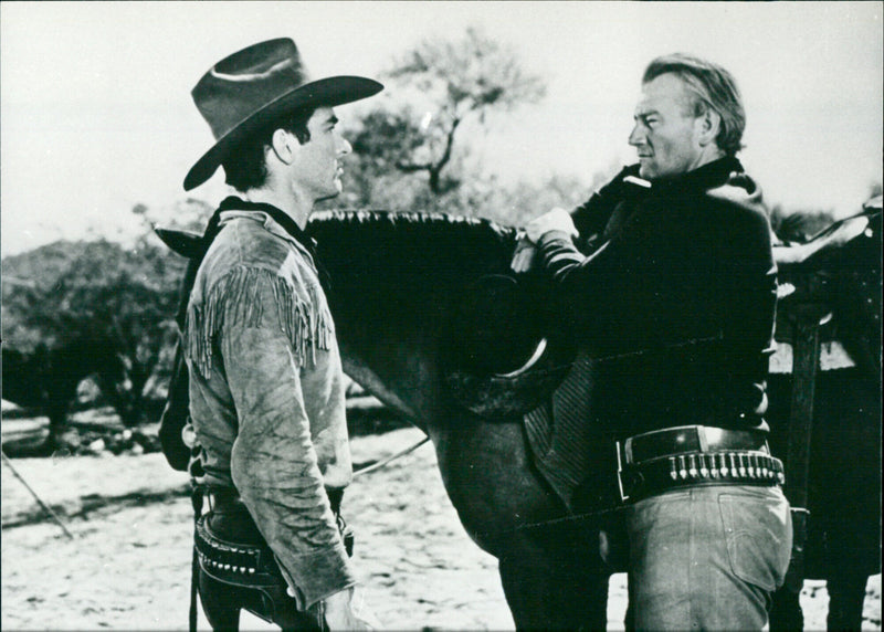 Montgomery Clift and John Wayne - Vintage Photograph