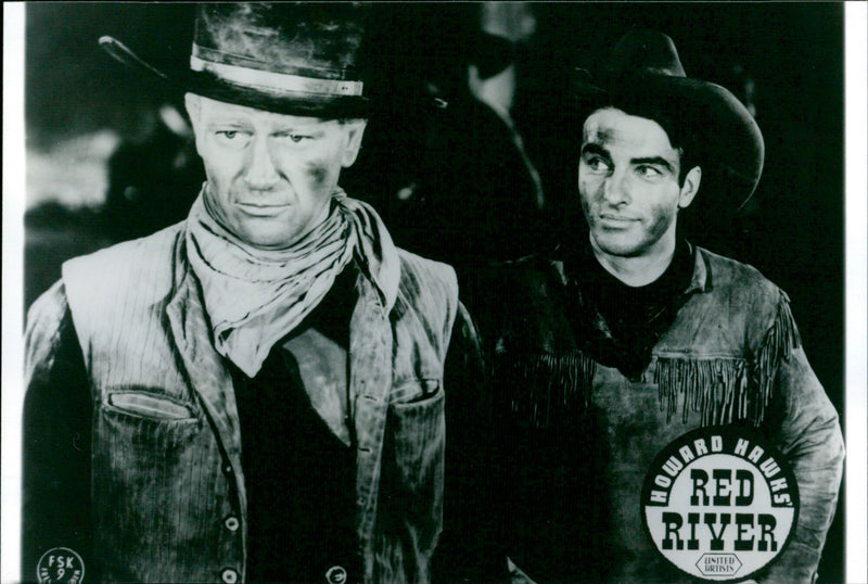 John Wayne and Montgomery Clift - Red River - Vintage Photograph