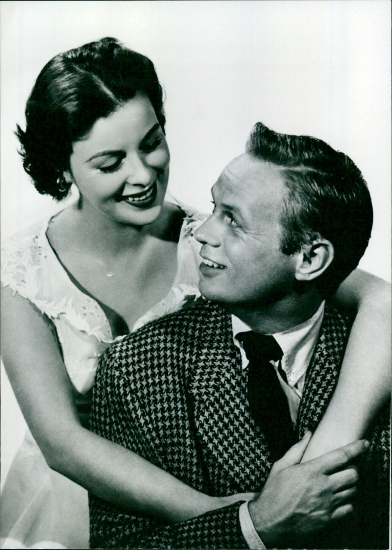 Richard Widmark and Constance Smith - Red Skies of Montana - Vintage Photograph