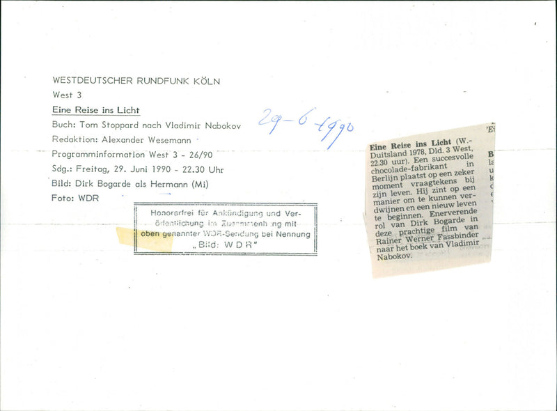 Dirk Bogarde - Eine Reise ins Licht - Vintage Photograph