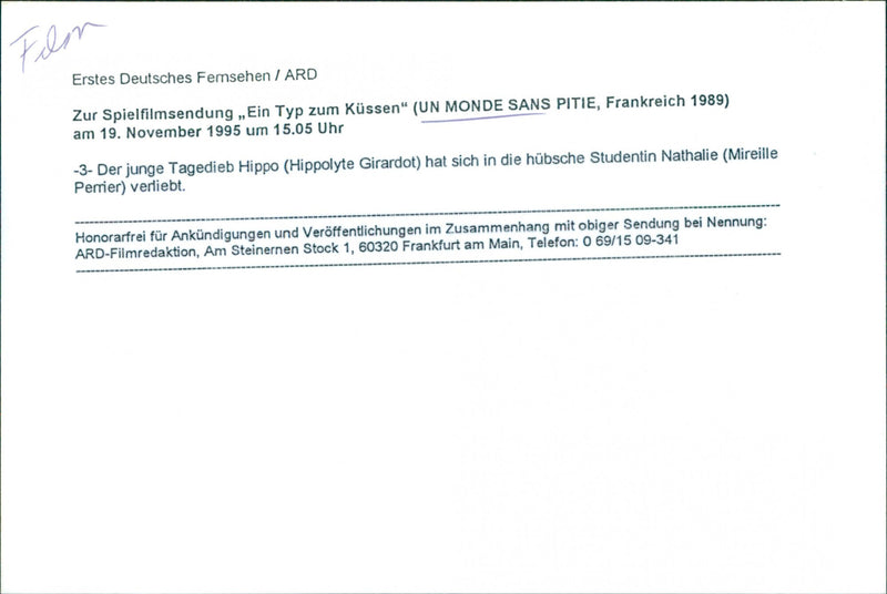 Hippolyte Girardot and Mireille Perrier - Un monde sans pitié - Vintage Photograph