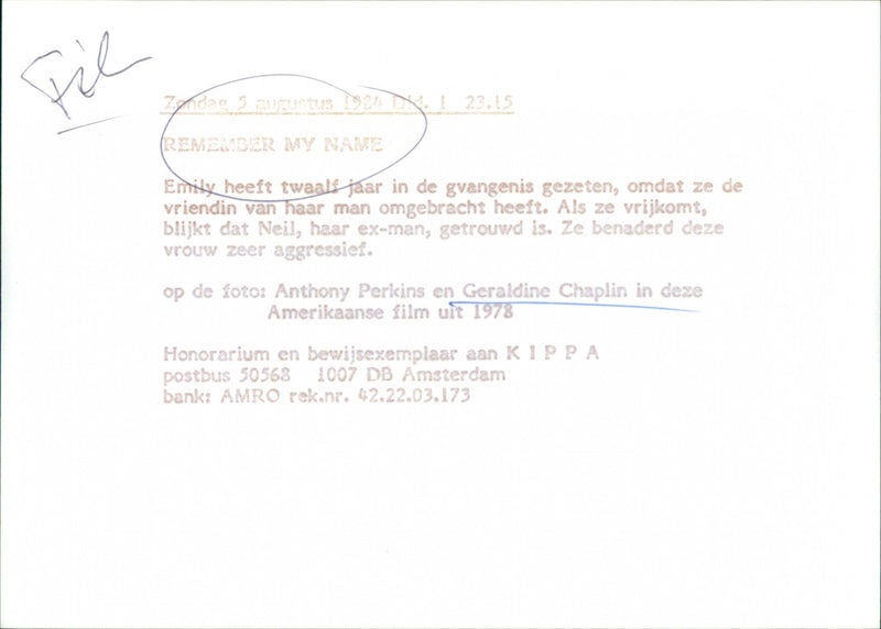 Anthony Perkins and Geraldine Chaplin - Vintage Photograph