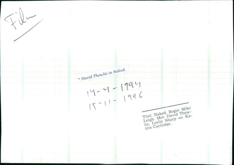 David Thewlis - Naked - Vintage Photograph