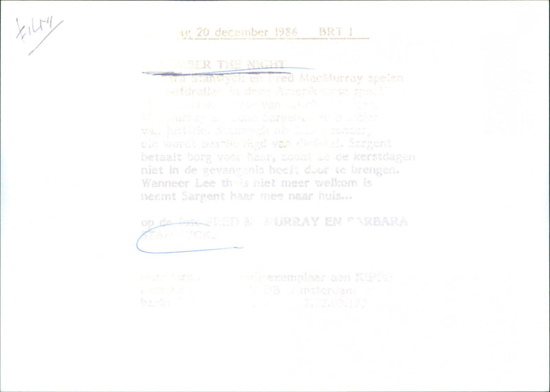 Barbara Stanwyck and Fred MacMurray - Remember the Night - Vintage Photograph