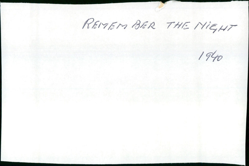 Remember the Night - Vintage Photograph