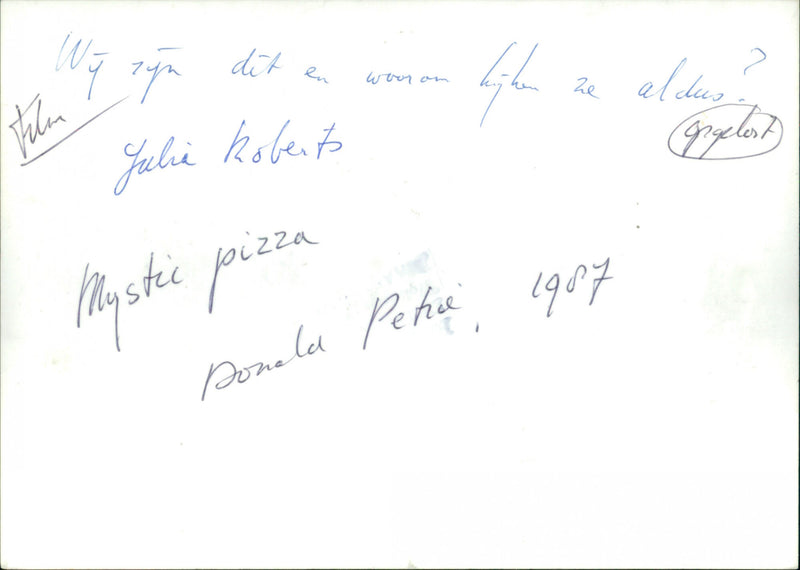 Mystic Pizza - Vintage Photograph