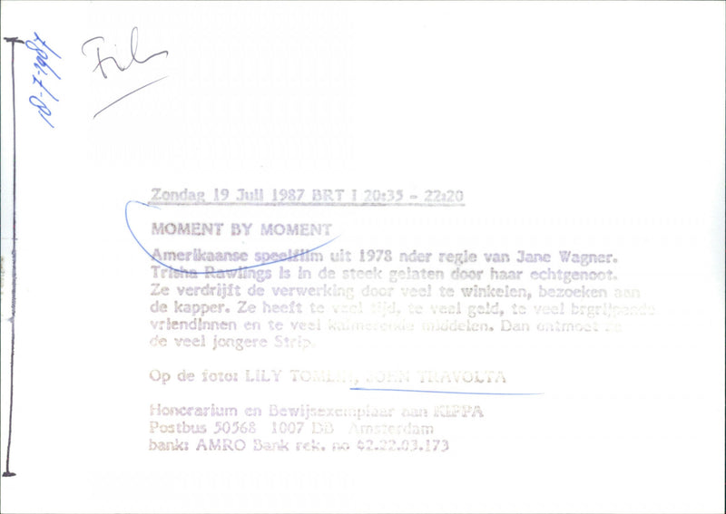 Lily Tomlin and John Travolta - Moment by Moment - Vintage Photograph