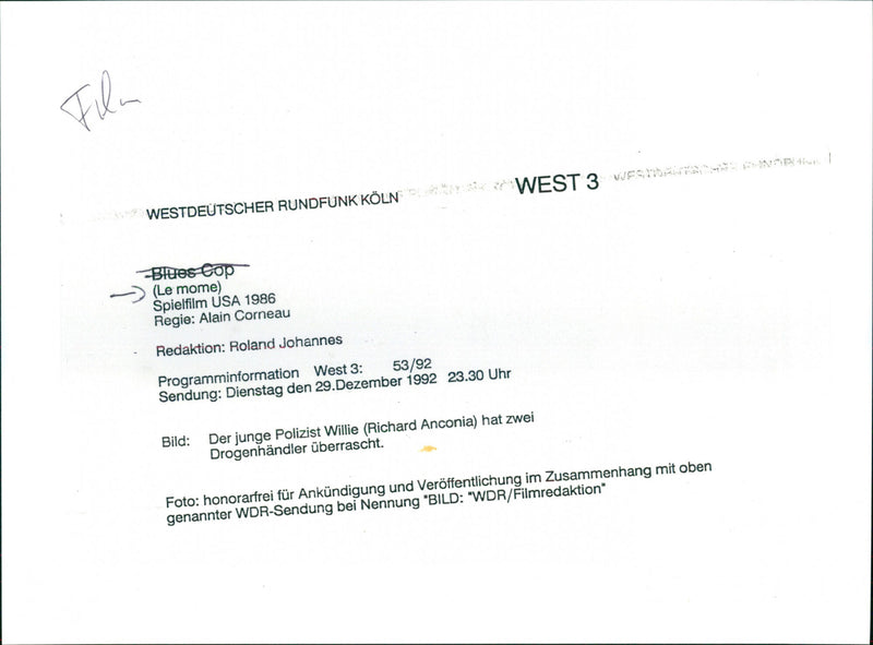 Richard Anconina - Le môme - Vintage Photograph