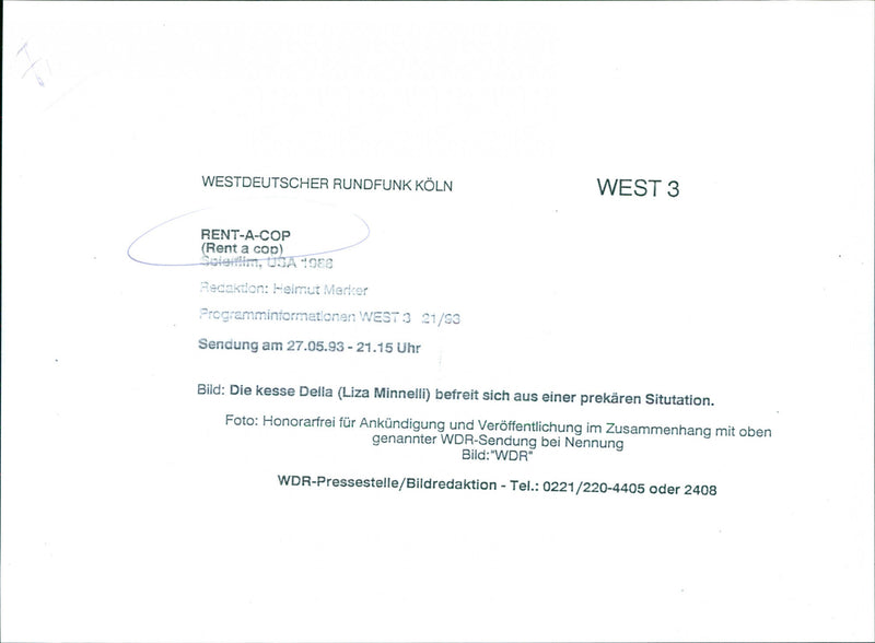 Liza Minnelli - Rent-a-Cop - Vintage Photograph