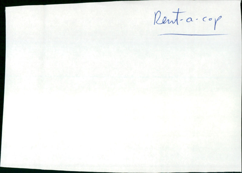 Rent-a-Cop - Vintage Photograph