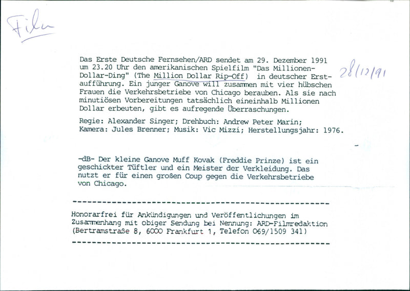 Freddie Prinze - The Million Dollar Rip-Off - Vintage Photograph