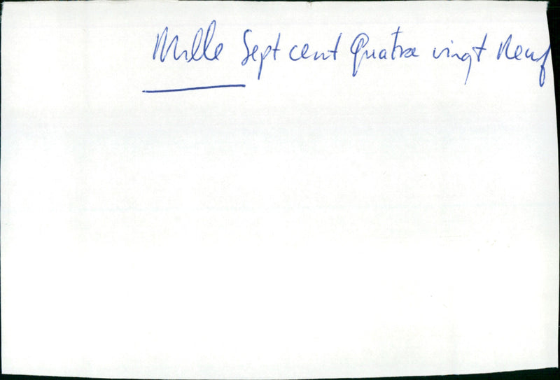 Mille sept cent Quatre vingt neuf - Vintage Photograph