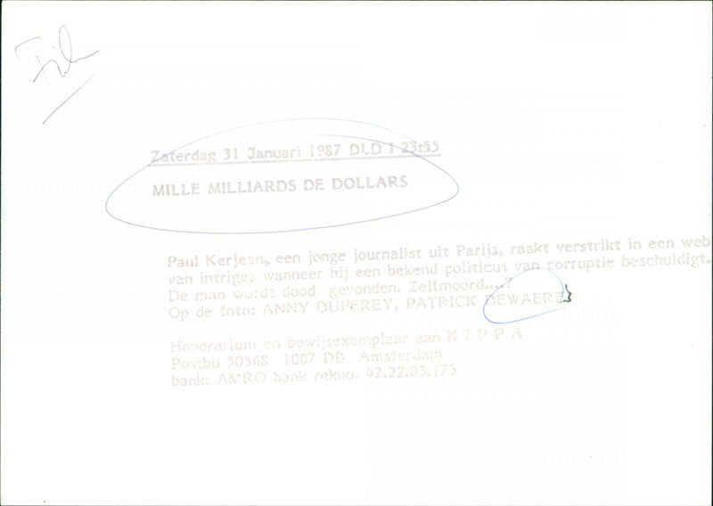 Anny Duperey and Patrick Dewaere - Mille milliards de dollars - Vintage Photograph