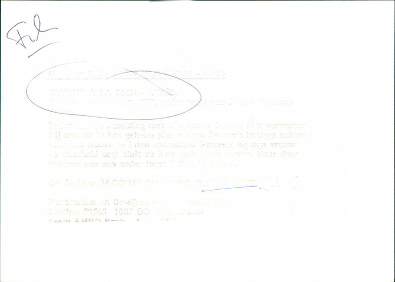 Jacques Dutronc and Bruno Ganz - Retour à la bien-aimée - Vintage Photograph