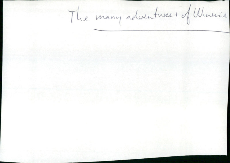 The Many Adventures of Winnie the Pooh - Vintage Photograph