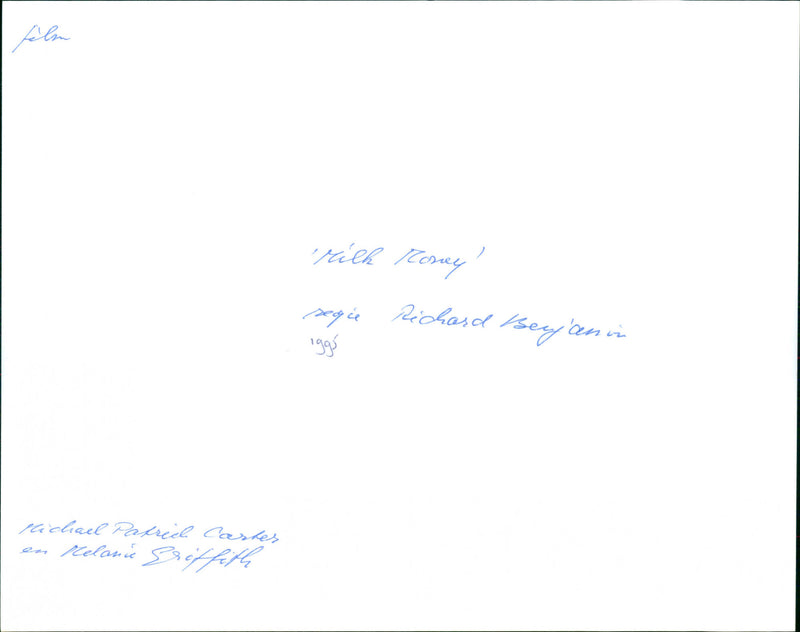 Michael Patrick Carter and Melanie Griffith - Milk Money - Vintage Photograph