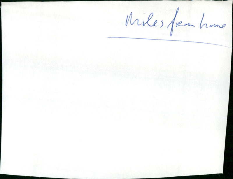 Miles From Home - Vintage Photograph