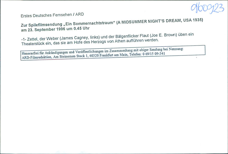 James Cagney and Joe E. Brown - A Midsummer Night's Dream - Vintage Photograph