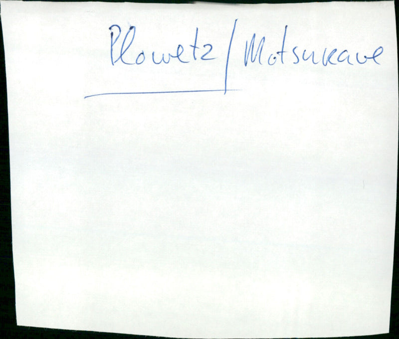 Plowetz/Motsurave - Vintage Photograph