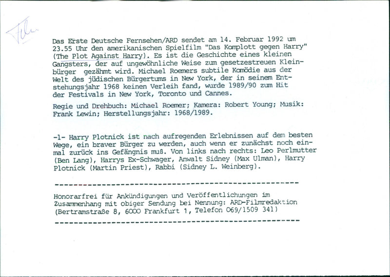 The Plot Against Harry - Vintage Photograph