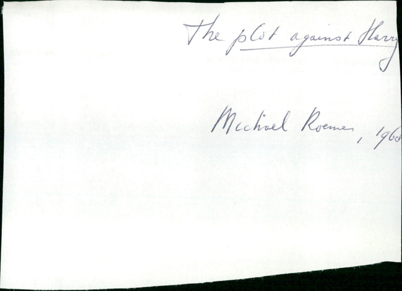 The Plot Against Harry - Vintage Photograph