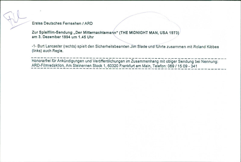 Burt Lancaster and Roland Kibbee - The Midnight Man - Vintage Photograph