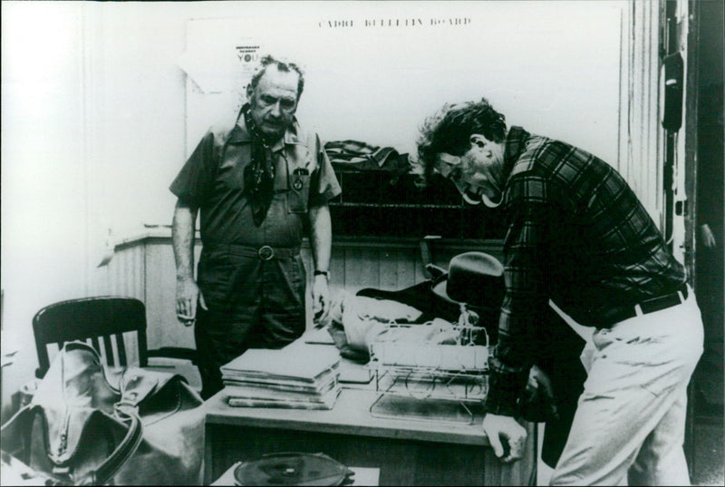 Burt Lancaster and Roland Kibbee - The Midnight Man - Vintage Photograph