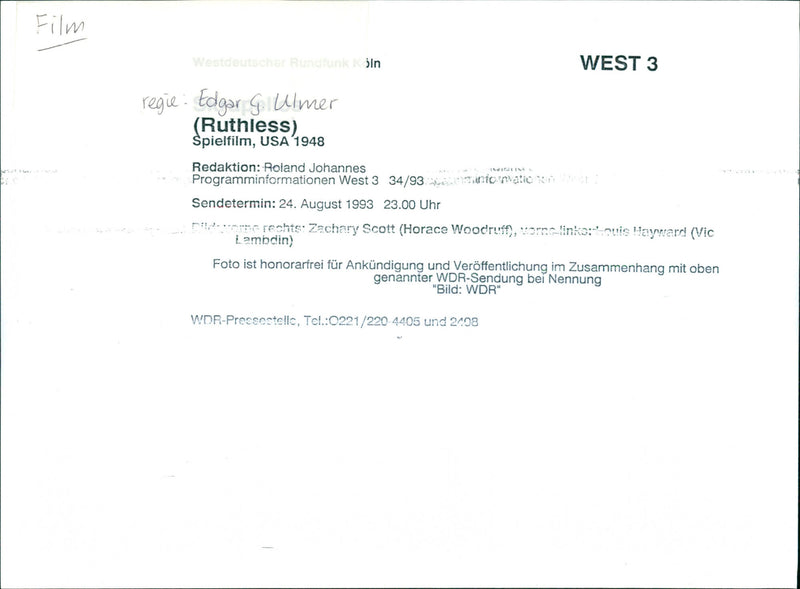 Zachary Scott and Louis Hayward - Ruthless - Vintage Photograph