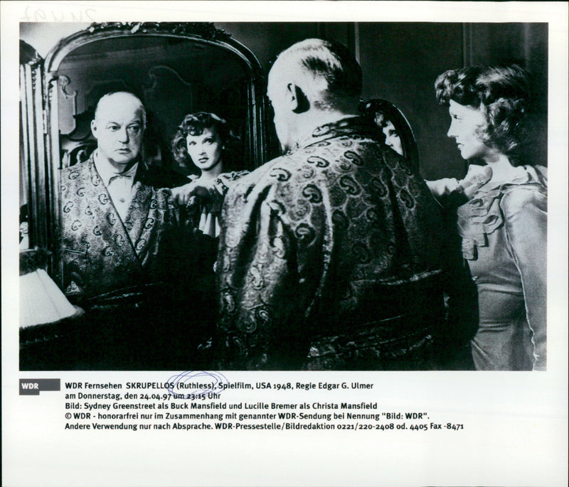 Sydney Greenstreet and Lucille Bremer - Ruthless - Vintage Photograph