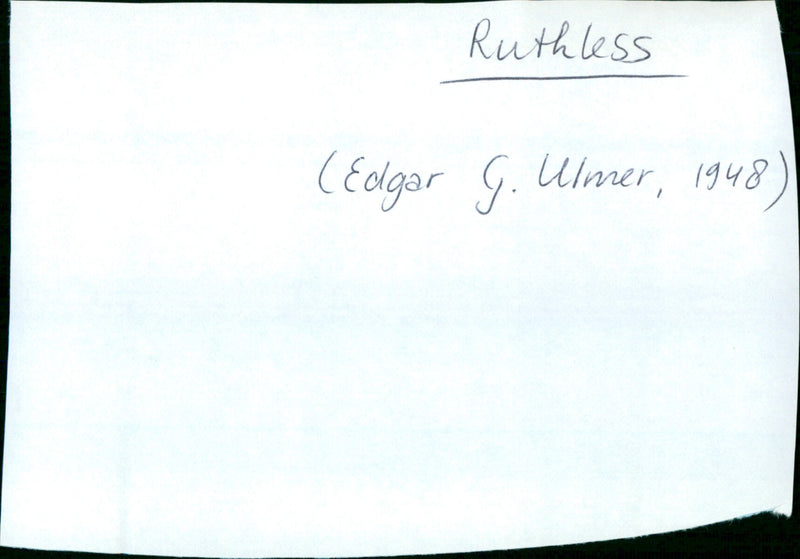 Ruthless - Vintage Photograph