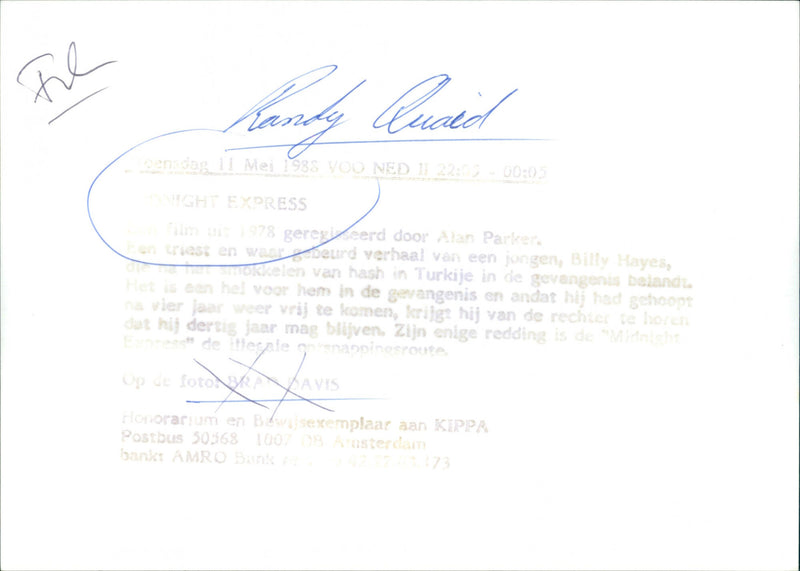 Randy Quaid - Midnight Express - Vintage Photograph