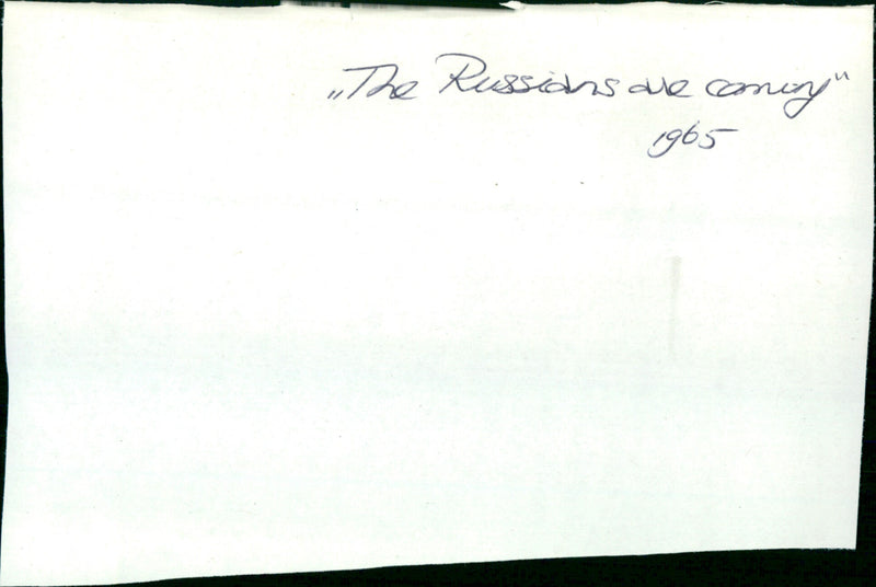 The Russians Are Coming, the Russians Are Coming - Vintage Photograph