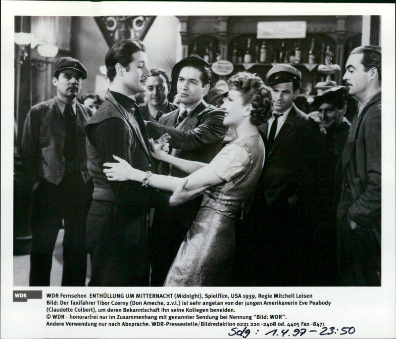 Don Ameche and Claudette Colbert - Midnight - Vintage Photograph