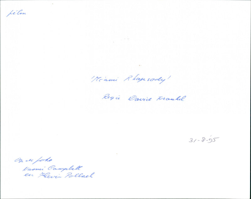 Naomi Campbell and Kevin Pollak - Miami Rhapsody - Vintage Photograph