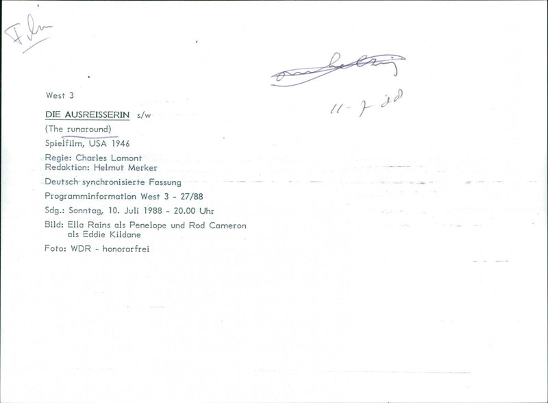 Ella Raines and Rod Cameron  - The Runaround - Vintage Photograph