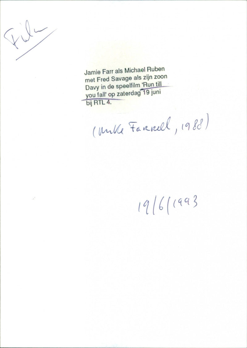 Jamie Farr and Fred Savage - Run Till You Fall - Vintage Photograph