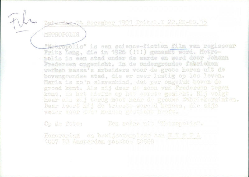 Metropolis (1926) - Vintage Photograph