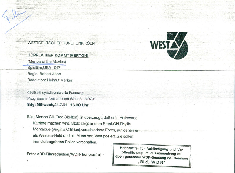 Red Skelton and Virginia O'Brien - Merton of the Movies - Vintage Photograph