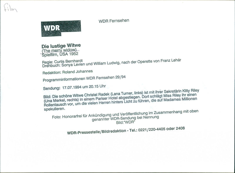 Lana Turner and Una Merkel - The Merry Widow (1952) - Vintage Photograph