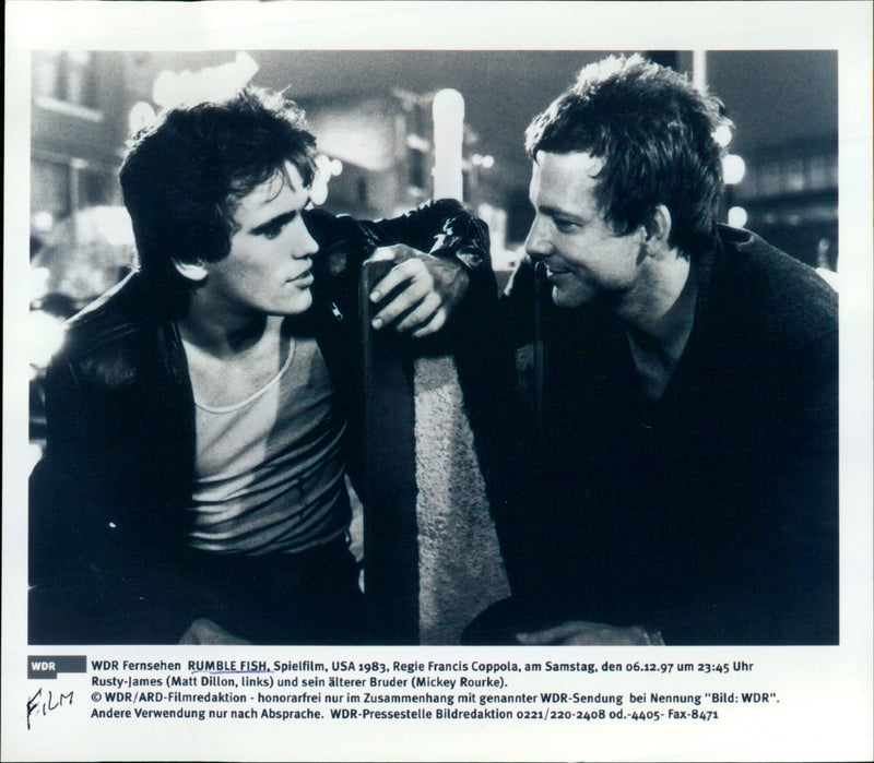 Matt Dillon and Mickey Rourke - Rumble Fish - Vintage Photograph
