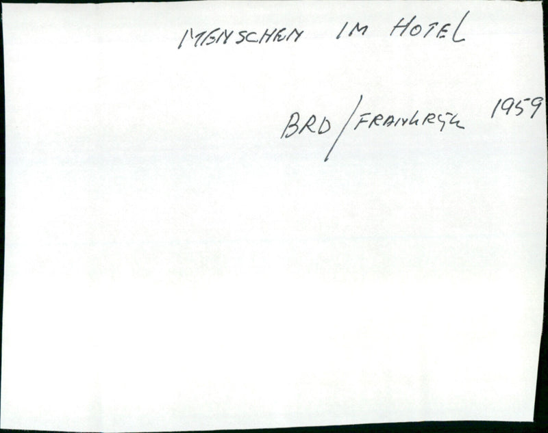 Menschen Im Hotel - Vintage Photograph