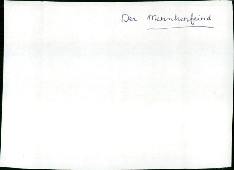 Der Menschenfeind - Vintage Photograph